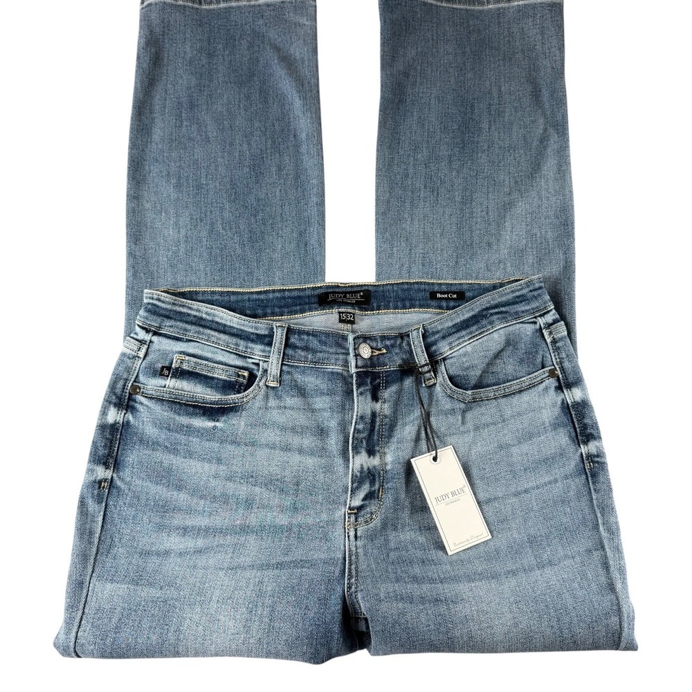 Judy Blue Bootcut Jeans Light Stone Wash High Rise JB82337LT Size 15/32 NWT